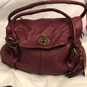 Coach Plum Leather Satchel